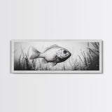 Underwater Fish, Aquatic Life, Marine Habitat, Ocean Depth, Framed Canvas Print, Bathroom Wall Art, Minimalist Nature Art, Sea Creature Decor