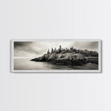 Pine Bluff, Rugged Coast, Northern Landscape, Canvas Print, Wilderness Wall Art, Rustic Decor, Lakehouse Art, Cabin Bedroom Style