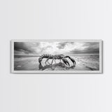 Giant Scorpion Beach, Surreal Creature, Dark Fantasy, Ocean Monster, Framed Canvas Print, Halloween Wall Art, Teen Room Decor, Bedroom Art
