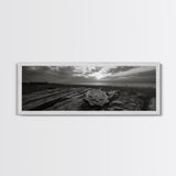 Lone Badge Sunset, Western Coastal Scene, Canvas Print, Rustic Wall Decor, Moody Landscape Art, Fall Living Room Wall Art