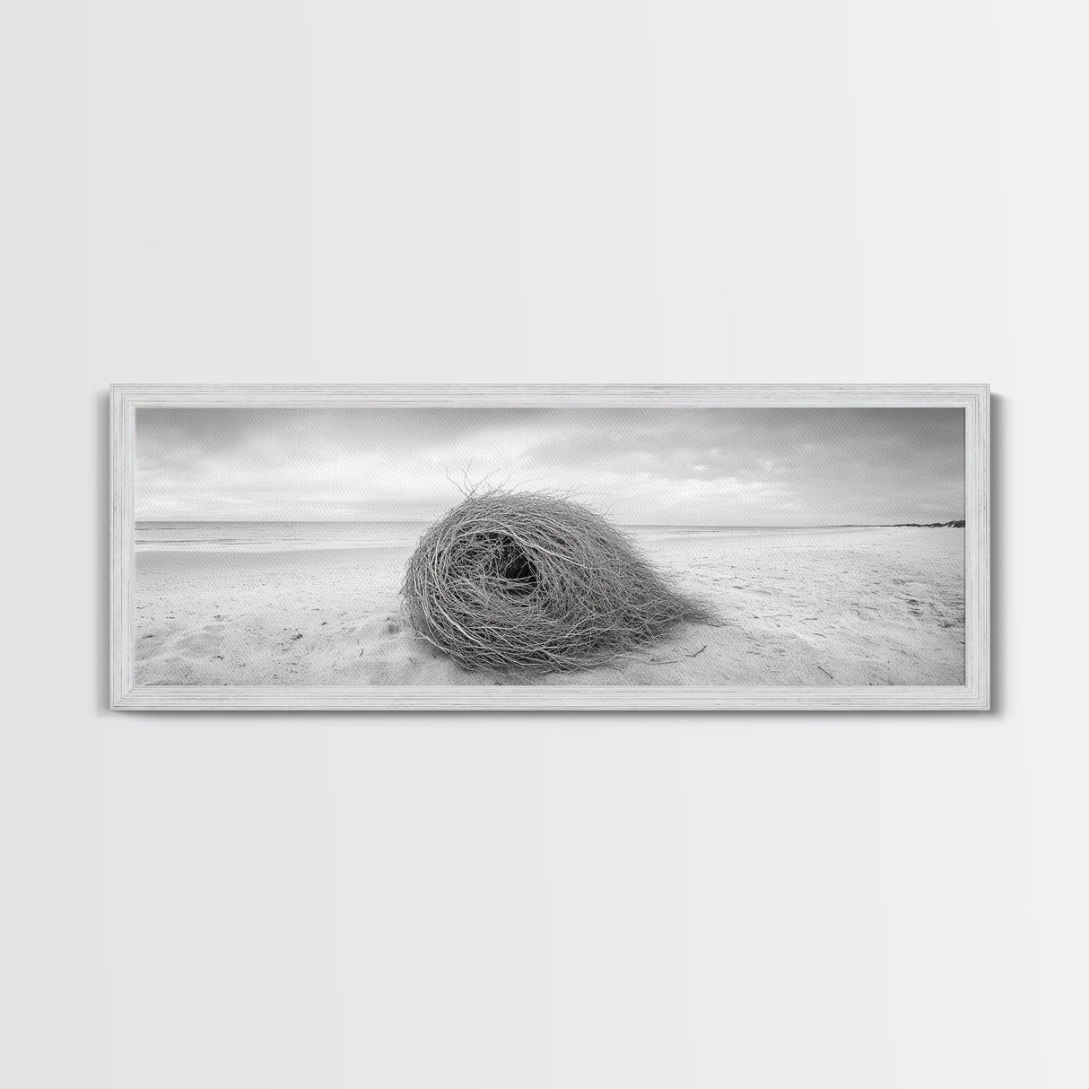 Tumbleweed Nest, Desert Beach, Natural Sculpture, Coastal Simplicity, Canvas Print, Modern Boho Wall Art, Neutral Home Aesthetic