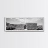 Desert Adobe, Minimal Wall, Architecture Photography, Black and White Art, Framed Canvas Print, Southwestern Decor, Entryway Wall Art
