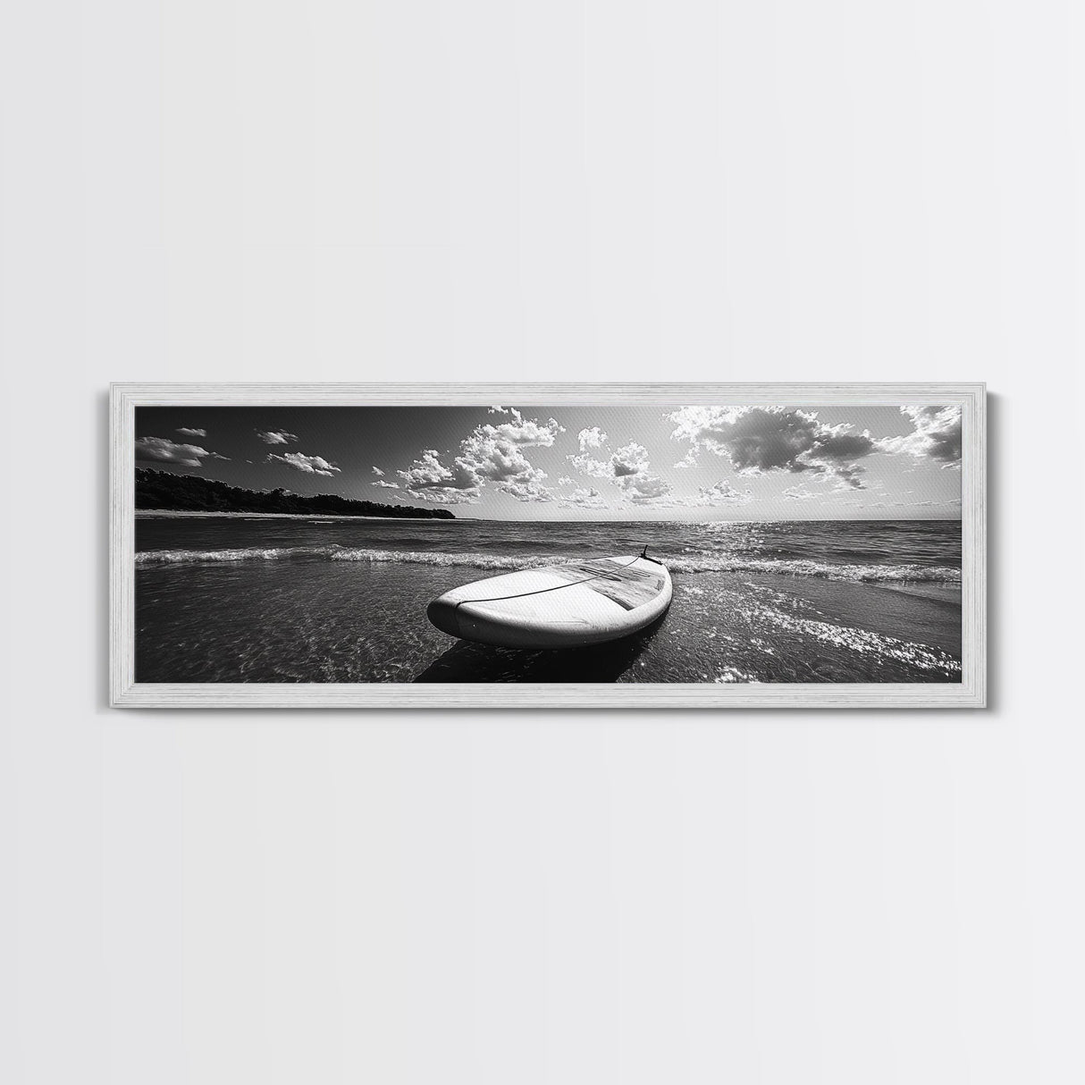 Paddle Board, Ocean Adventure, Summer Surf, Sparkling Sea, Canvas Print, Coastal Living Room Wall Art, Beach House Photography