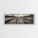 Rugged Riverbed Path, Forest Edge, Moody Terrain, Earthy Scene, Framed Canvas Print, Rustic Cabin Art, Autumn Entryway Decor