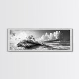 Tropical Island, Ocean Clouds, Stormy Sky, Canvas Print, Surreal Nature Wall Art, Coastal Home Decor, Dreamy Beach Scene Photography