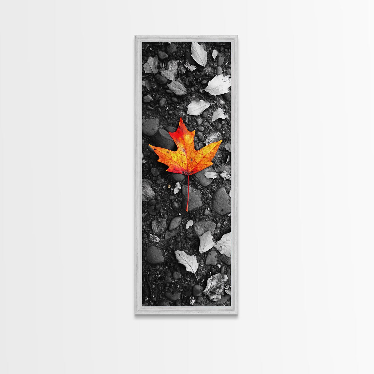 Maple Leaf Focus, Autumn Ground, Fall Vibes, Canvas Print, Nature Photography, Minimalist Art, Entryway Wall Decor, Earth Tone Aesthetic
