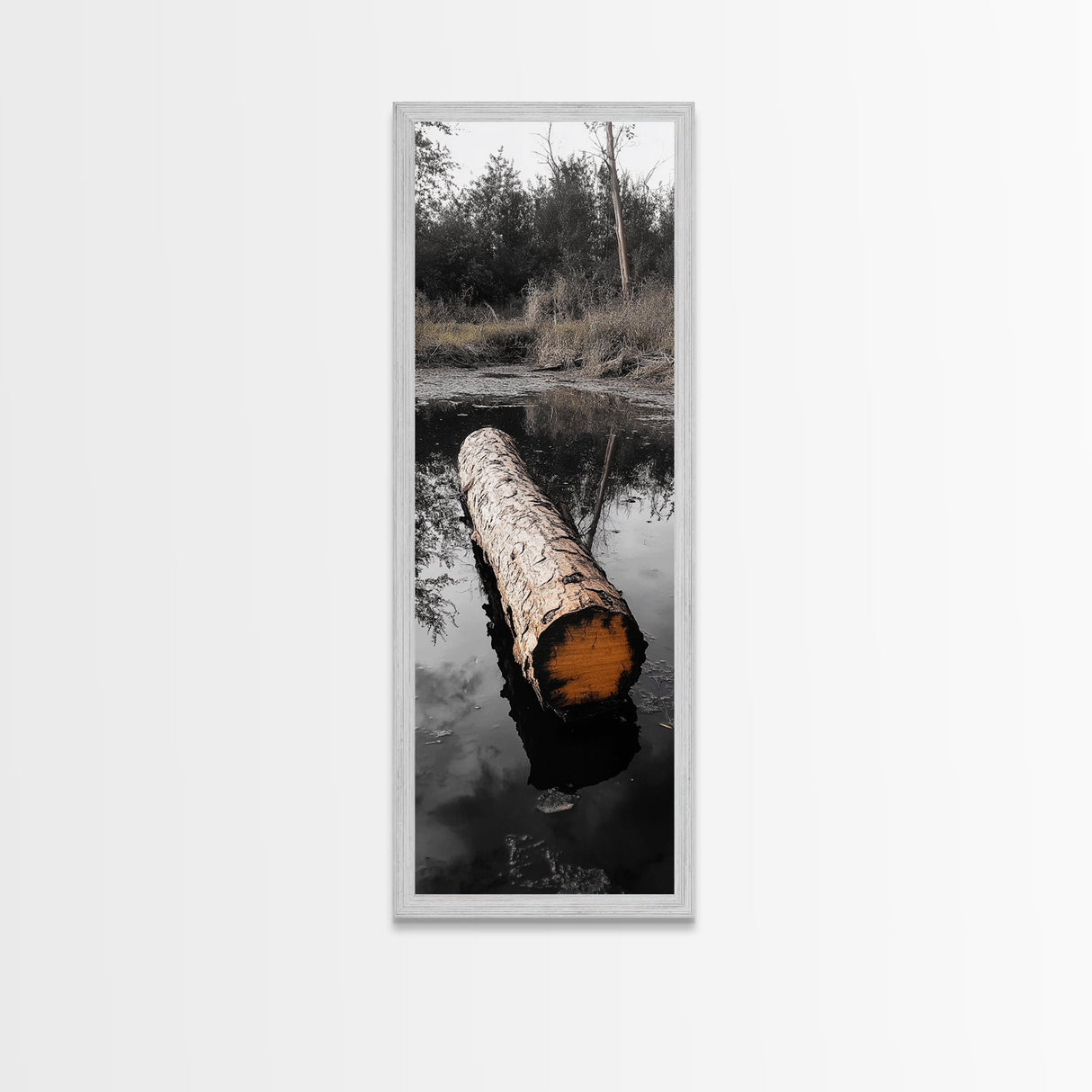 Floating Log, Woodland Print, Nature Photography, Rustic Home Decor, Canvas Print, Cabin Wall Art, Minimalist Lake House Style