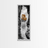 Sea Arch, Golden Rock, Coastal Focus, Minimalist Cliff Scene, Canvas Print, Living Room Decor, Ocean Photography, Nature Framed Art