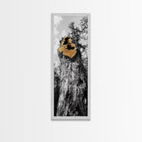 Tree Hollow, Forest Texture, Nature Decay, Golden Bark, Framed Canvas Print, Rustic Wall Art, Cabin Living Room Art, Woodland Decor