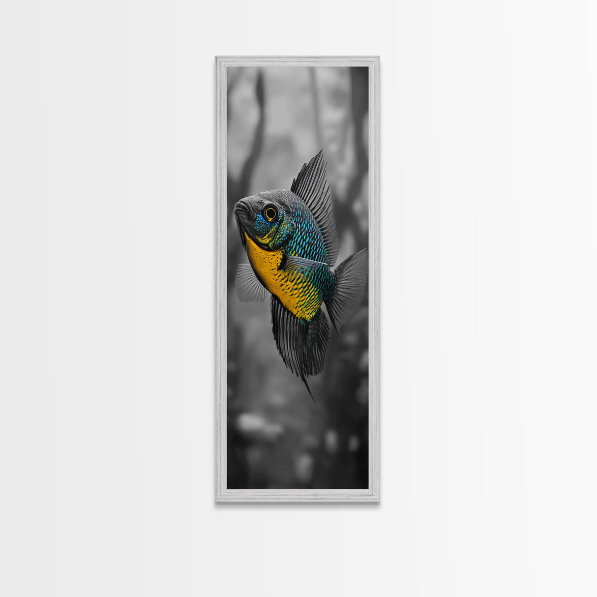 Bluegill Fish, Underwater Life, Bold Colors, Freshwater Beauty, Framed Canvas Print, Nature Art, Bathroom Wall Art, Aquatic Decor