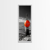 Buoy on Water, Nautical Vibe, Harbor View, Bold Coastal Art, Canvas Print, Beach House Decor, Bathroom Wall Art