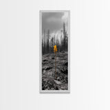 Lone Sprout, Forest Renewal, Emotional Nature Scene, Moody Landscape Art, Framed Canvas Print, Autumn Wall Decor, Rustic Nature Style