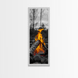 Ember Glow, Campfire Evening, Rustic Firelight, Canvas Print, Autumn Wall Art, Nature Photography, Minimalist Adventure Decor