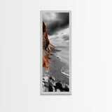 Coastal Cliffs, Orange Rocks, Seaside Drama, Fall Coastal Wall Art, Canvas Print, Earth Tone Decor, Hallway or Entryway Statement Piece