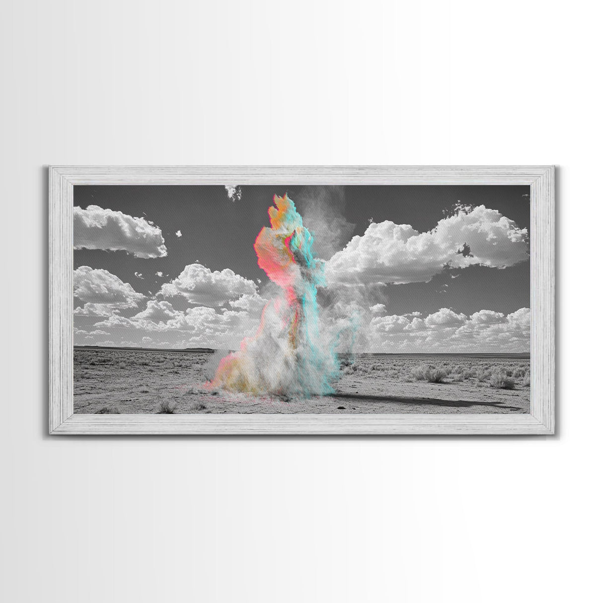 Desert Dust, Color Cloud, Abstract Sky, Surreal Art, Framed Canvas Print, Creative Studio Wall Decor, Whimsical Wall Art, Unique Design