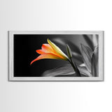 Orange Lily, Botanical Closeup, Modern Floral, Elegant Nature, Framed Canvas Print, Minimalist Wall Art, Kitchen Decor, Botanical Photography