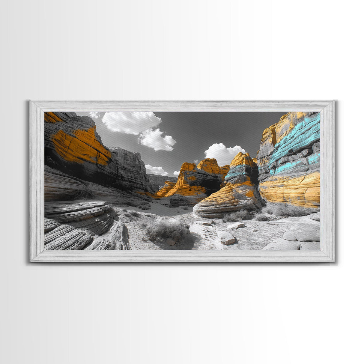 Painted Cliffs, Striped Rocks, Desert Majesty, Canyon Colors, Canvas Print, Southwest Wall Art, Nature Photography, Boho Living Room