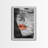 Water Reflection, Female Portrait, Surreal Woman, Canvas Print, Modern Glam Art, Moody Bathroom Decor, Feminine Art, Dreamy Aesthetic