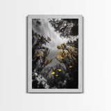 Golden Fish, Kelp Forest, Ethereal Ocean Scene, Framed Canvas Print, Underwater Wall Art, Nature Photography, Bathroom Sea Decor