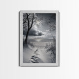 Beach Dunes Sunset, Seaside Escape, Quiet Shore Path, Coastal Calm, Framed Canvas Print, neutral coastal art,  bathroom wall decor
