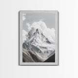 Matterhorn Majesty, Iconic Summit, Black and White Mountain, Canvas Print, Office Wall Art, Minimalist Photography, Modern Decor