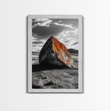 Red Rock, Sunset Boulders, Wild West Plains, Canvas Print, Desert Landscape Art, Living Room Wall Decor, Nature Photography