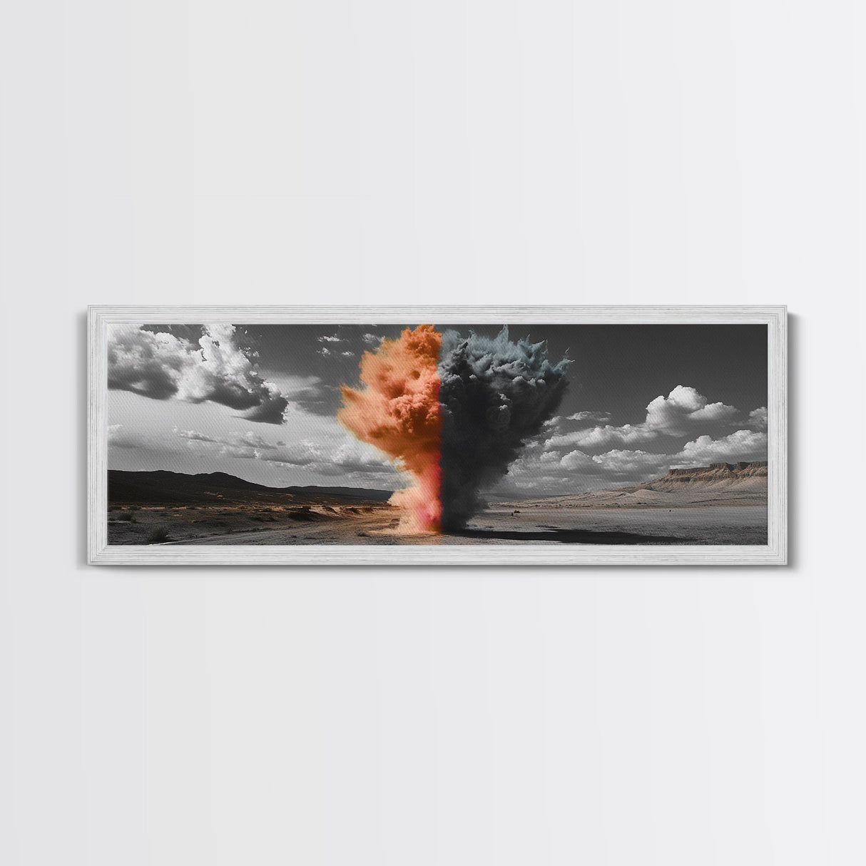 Smoke Burst, Desert Sky, Abstract Explosion, Bold Nature, Canvas Print, Eclectic Decor, Living Room Wall Art, Dramatic Statement