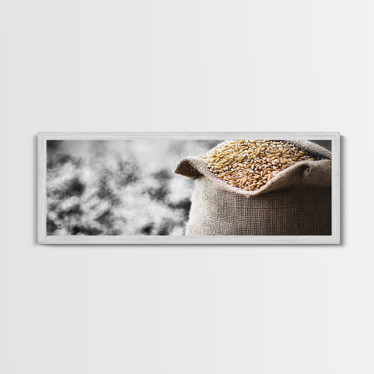 Sack of Grain, Rustic Harvest Scene, Farmhouse Kitchen Art, Framed Canvas Print, Country Style, Kitchen Wall Art, Rustic Decor