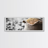 Sack of Grain, Rustic Harvest Scene, Farmhouse Kitchen Art, Framed Canvas Print, Country Style, Kitchen Wall Art, Rustic Decor