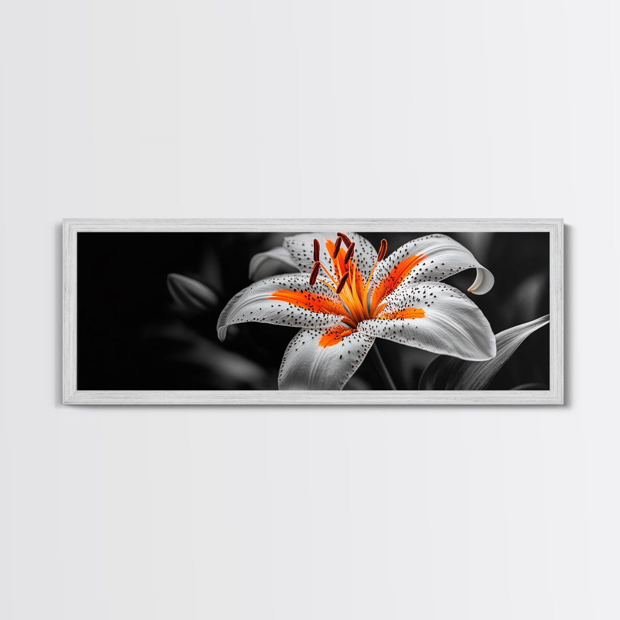 Lily Closeup, Vibrant Bloom, Floral Detail, Orange Petals, Framed Canvas Print, Kitchen Wall Art, Nature Inspired Art, Botanical Print