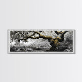Twisted Oak, Mossy Branches, Forest Giant, Canvas Print, enchanted woodland art, fantasy living room decor, fairytale vibe