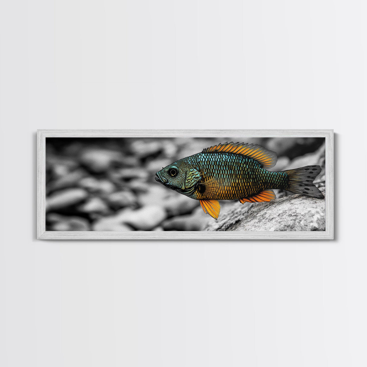 Colorful Fish Closeup, Underwater Art, Nature Photography, Canvas Print, Coastal Bathroom Decor, Vibrant Marine Life Wall Art