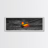 Branding Iron Fire, Industrial Glow Art, Rustic Ranch Scene, Cowboy Western Print, Canvas Print, Man Cave Wall Art, Farmhouse Decor