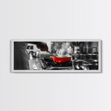Red Cooking Pot, Steamy Kitchen Scene, Culinary Art Moment, Framed Canvas Print, Kitchen Wall Art, Modern Home Decor, Foodie Gift