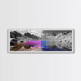 Split Color Lake, Fantasy Water Reflections, Surreal Landscape Scene, Framed Canvas Print, Bedroom Wall Art, Dreamy Nature Style