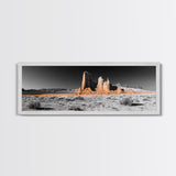 Desert Monolith Landscape, Orange Canyon Art, Southwest Nature Wall Decor, Framed Canvas Print, Rustic Home Art, Minimalist Earth Tones