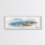 Antibes, France Watercolor Print, Vacation Gift, France Wall Art, Beach Painting, Beach Decor, Large Wall Art, Wood Frame Art