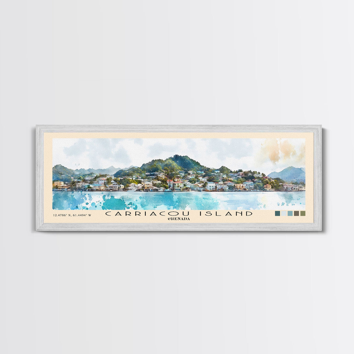 Carriacou Island, Grenada Watercolor Beach Print, Vacation Gift, Grenada Wall Art, Beach Painting, Beach Decor, Beach Painting
