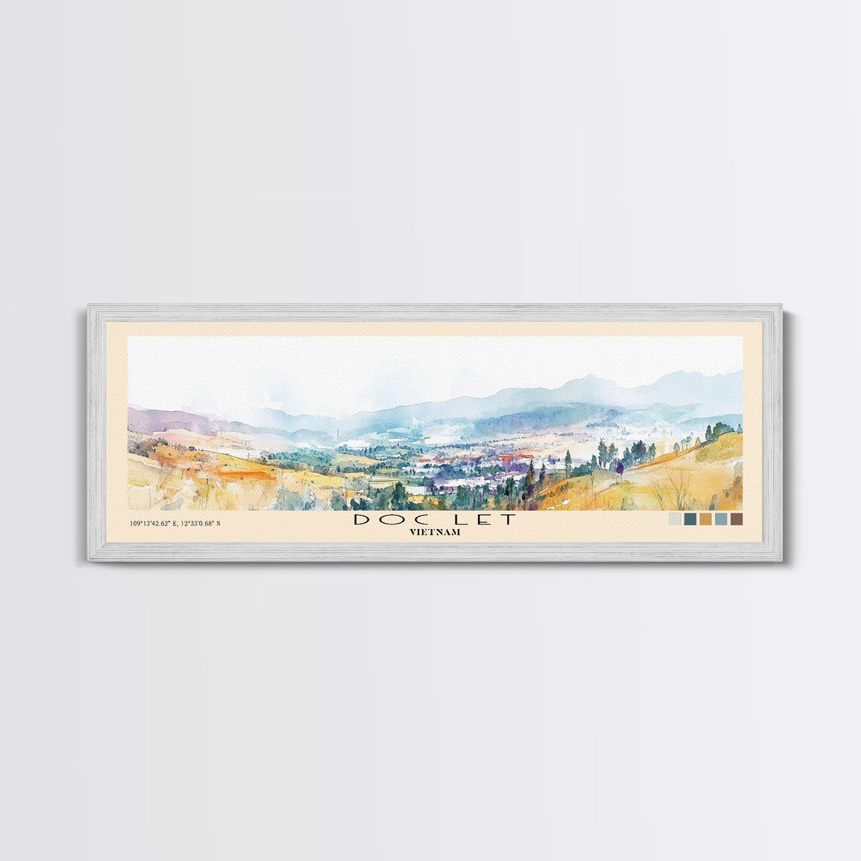 Doc Let, Vietnam Watercolor Print, Vacation Gift, Vietnam Wall Art, Beach Painting, Beach Decor, Large Wall Art, Wood Frame Art