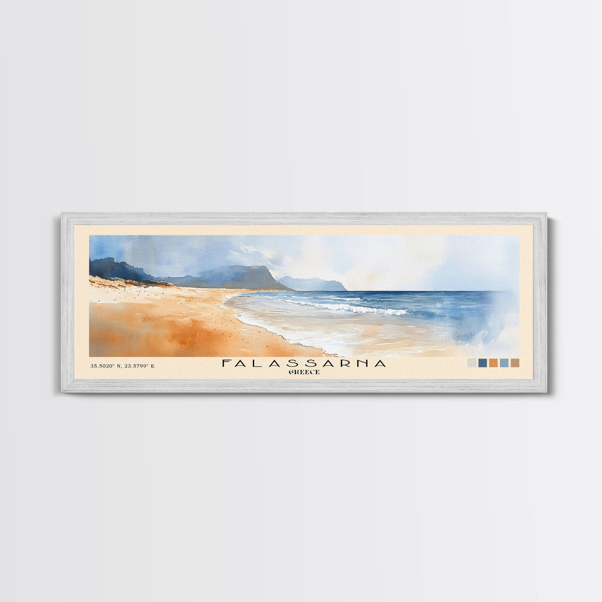 Falassarna, Greece Watercolor Beach Print, Vacation Gift, Greece Wall Art, Beach Painting, Beach Decor, Beach Painting