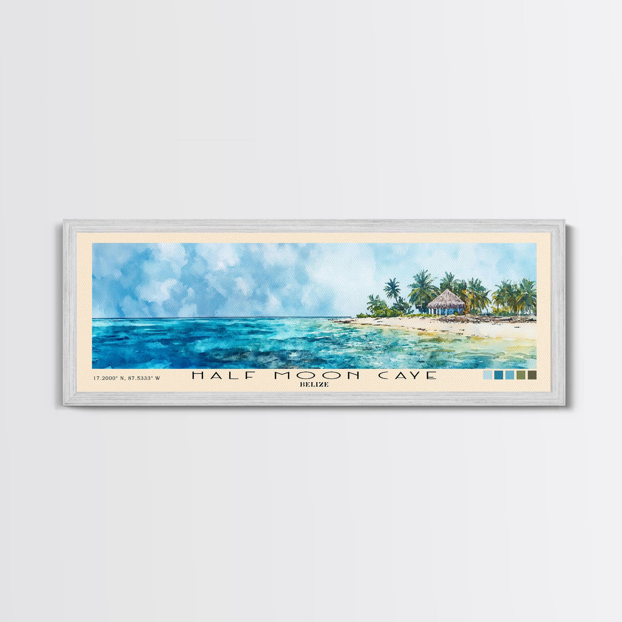 Half Moon Caye, Belize Watercolor Beach Print, Vacation Gift, Belize Wall Art, Beach Painting, Beach Decor, Beach Painting
