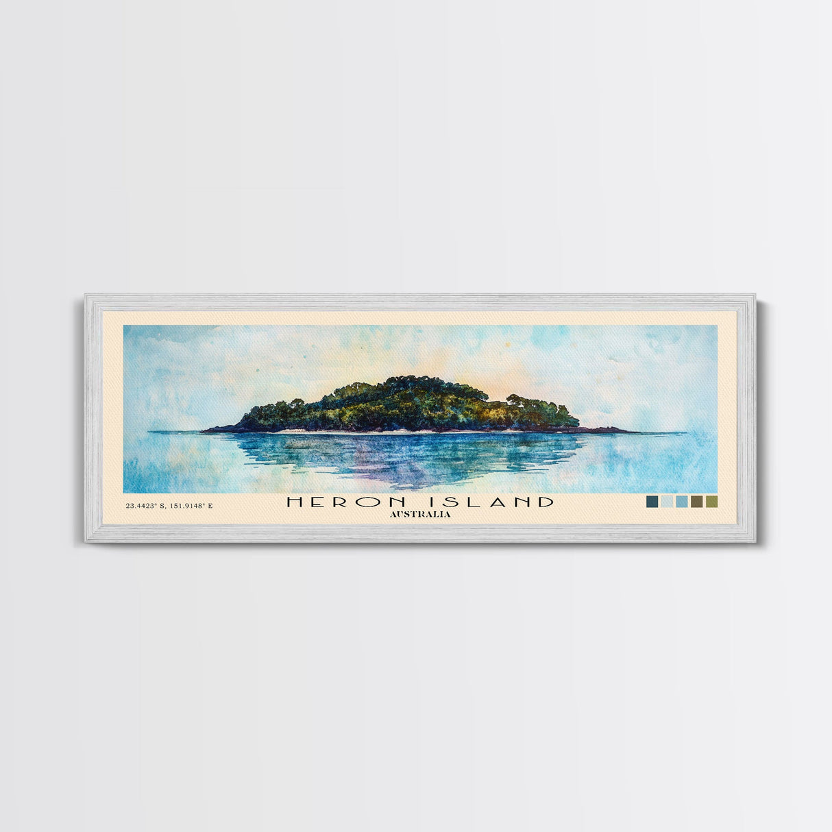 Heron Island, Australia Watercolor Beach Print, Vacation Gift, Australia Wall Art, Beach Painting, Beach Decor, Beach Painting