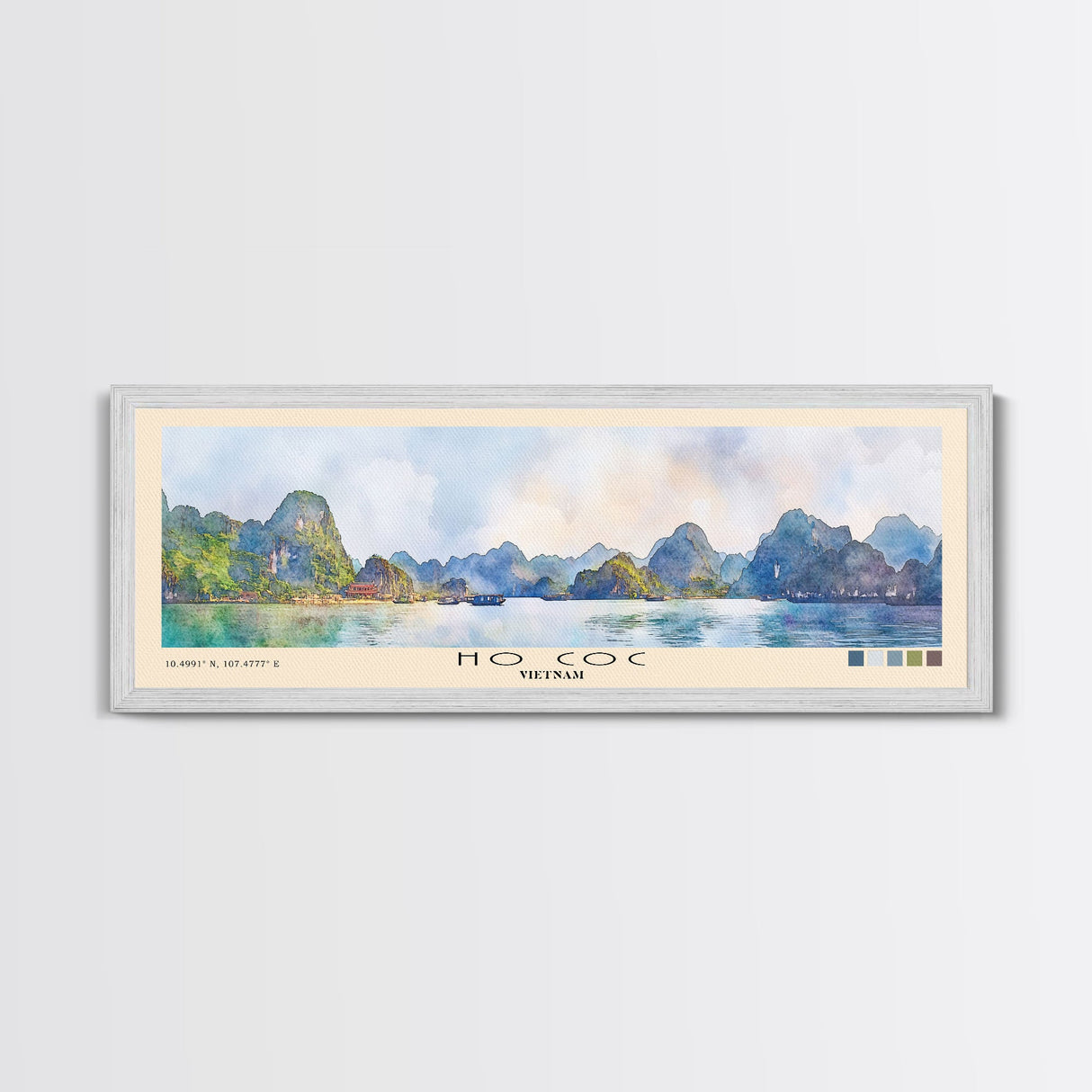 Ho Coc, Vietnam Watercolor Print, Vacation Gift, Vietnam Wall Art, Beach Painting, Beach Decor, Large Wall Art, Wood Frame Art