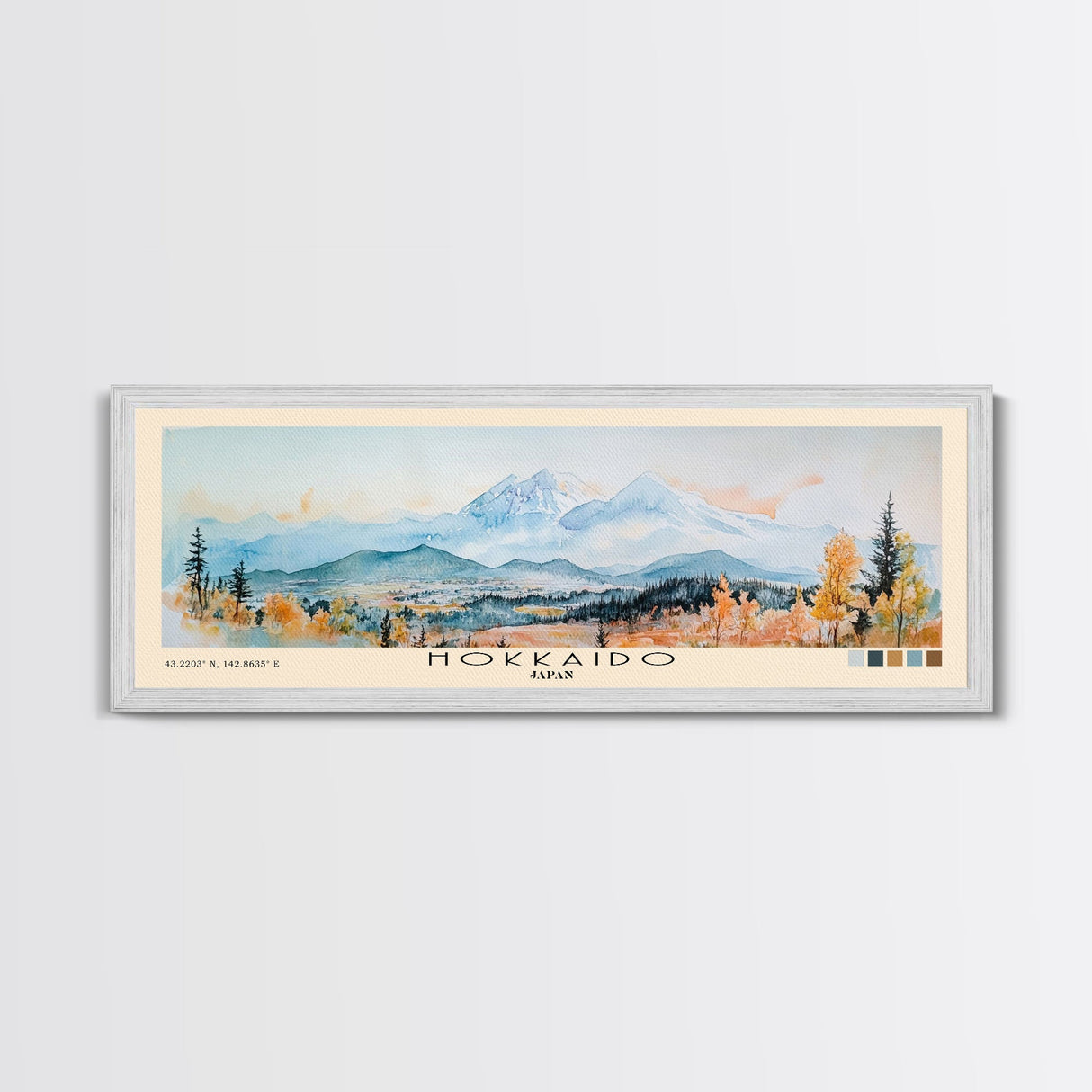 Hokkaido, Japan Watercolor Print, Vacation Gift, Japan Wall Art, Beach Painting, Beach Decor, Beach Or Lakehouse Art