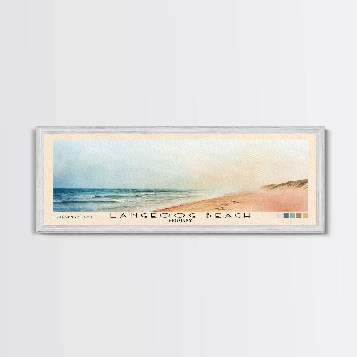 Langeoog Beach, Germany Watercolor Beach Print, Vacation Gift, Germany Wall Art, Beach Painting, Beach Decor, Beach Painting