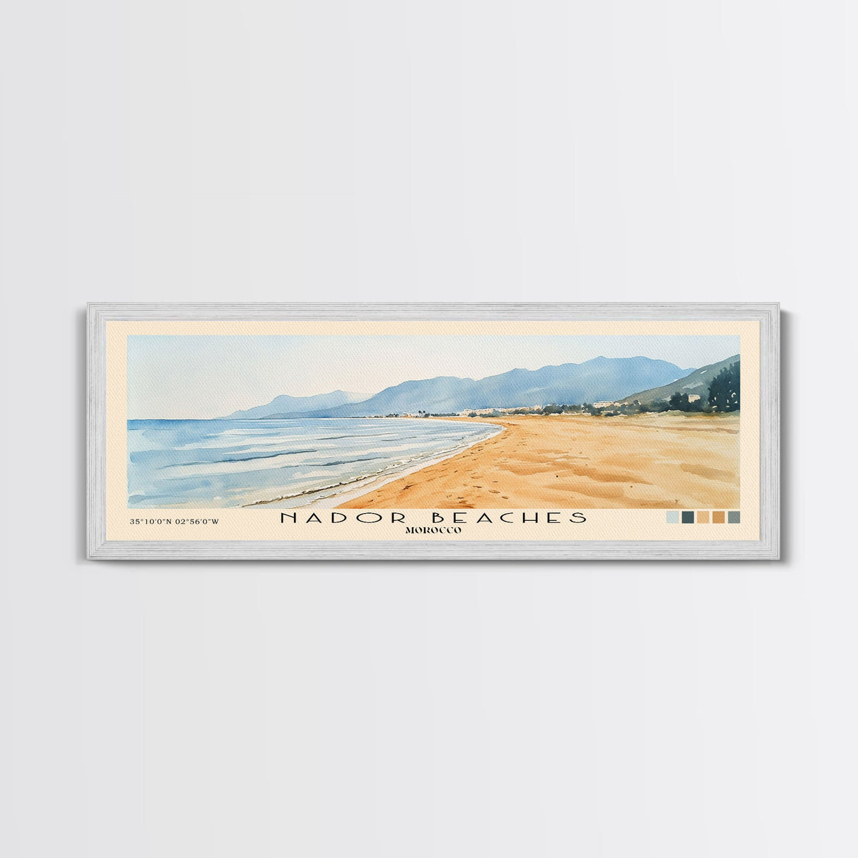 Nador Beaches, Morocco Watercolor Print, Vacation Gift, Morocco Wall Art, Beach Painting, Beach Decor, Beach Or Lakehouse Art