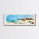 Playa Maguana, Cuba Watercolor Beach Print, Vacation Gift, Cuba Wall Art, Framed Canvas Print, Framed Beach Painting