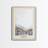 Banje, Croatia Watercolor Print, Vacation Gift, Croatia Wall Art, Beach Painting, Beach Decor, Large Wall Art, Wood Frame Art