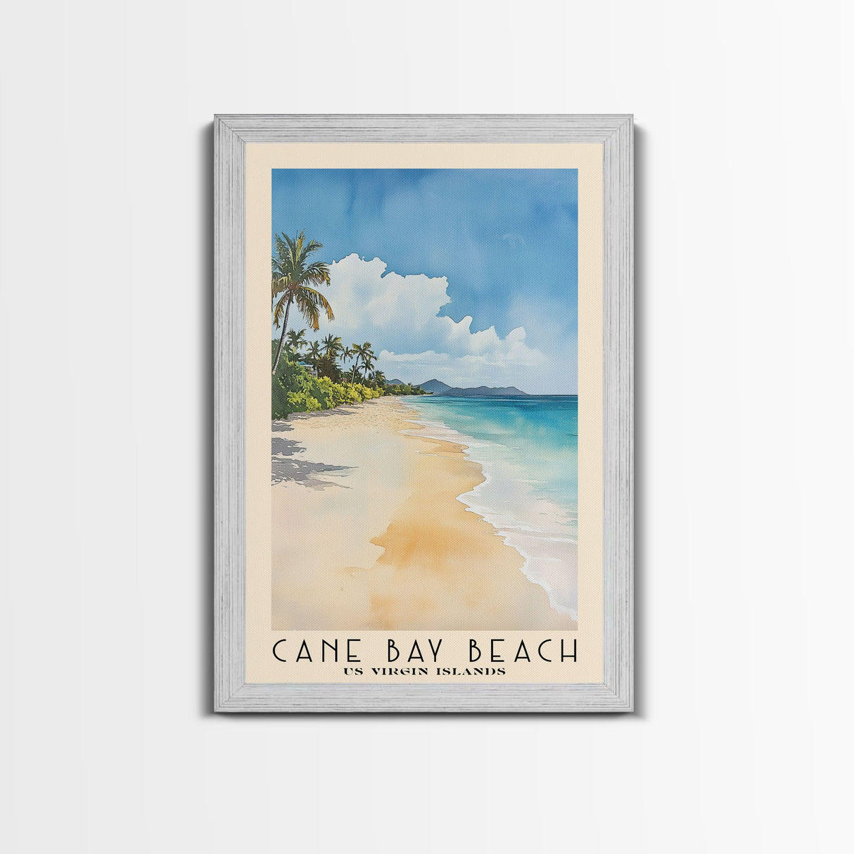 Cane Bay Beach, US Virgin islands Watercolor Beach Print, Vacation Gift, US Virgin islands Wall Art, Beach Painting, Beach Decor, Beach Painting