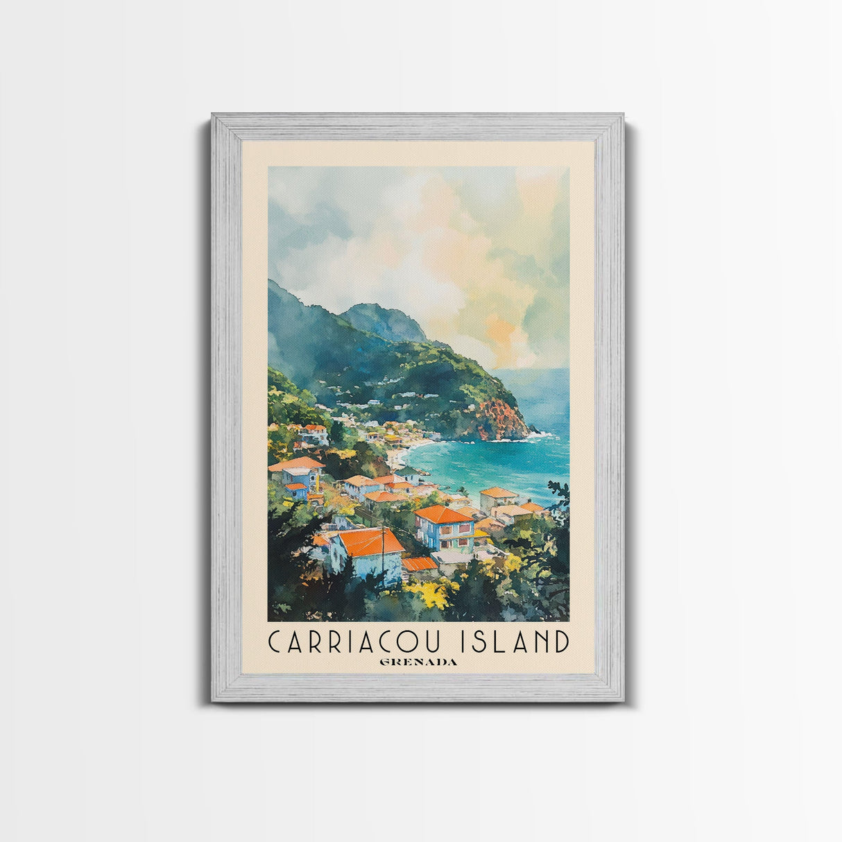 Carriacou Island, Grenada Watercolor Beach Print, Vacation Gift, Grenada Wall Art, Beach Painting, Beach Decor, Beach Painting